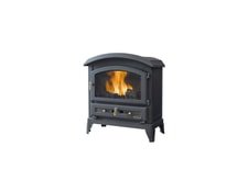 Godin Poêle bois Flamme Verte 5 étoiles canadien 9 kW peint anthracite bûches 50 cm
