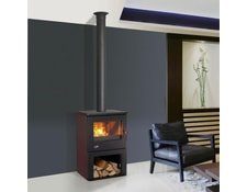Godin Poêle à bois 8.5 kW noir/carmin
