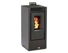 Optimo Poêle à granulés carré étanche USTICA noir 14 kW
