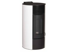 Optimo Poêle à granulés rond étanche CRISTO blanc 9 kW