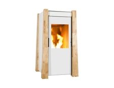 Ecoforest Poêle à granulés de bois 9.5 kW blanc/chêne