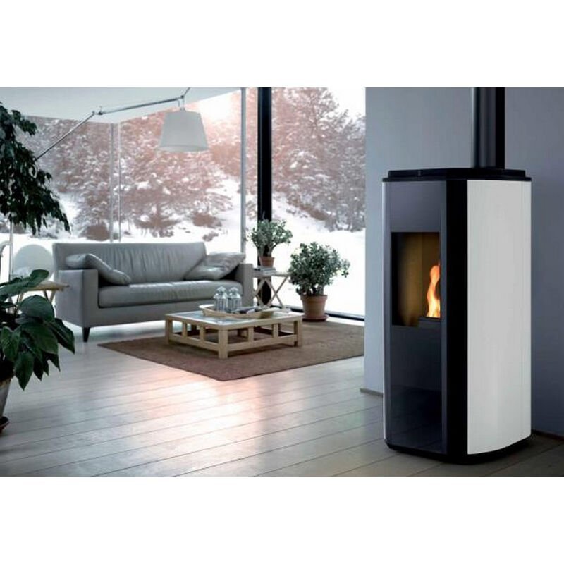 Supra Poêle à granulés de bois 5.5 kW blanc/noir