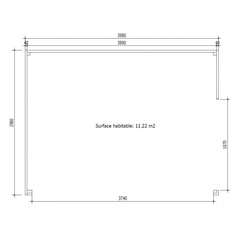 Bureau de jardin en bois massif 11,8m² – Image 9