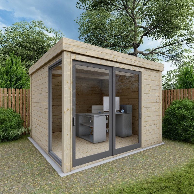 Bureau de jardin en bois massif 8,88m² – madriers 40mm Gardy Shelter – Image 5