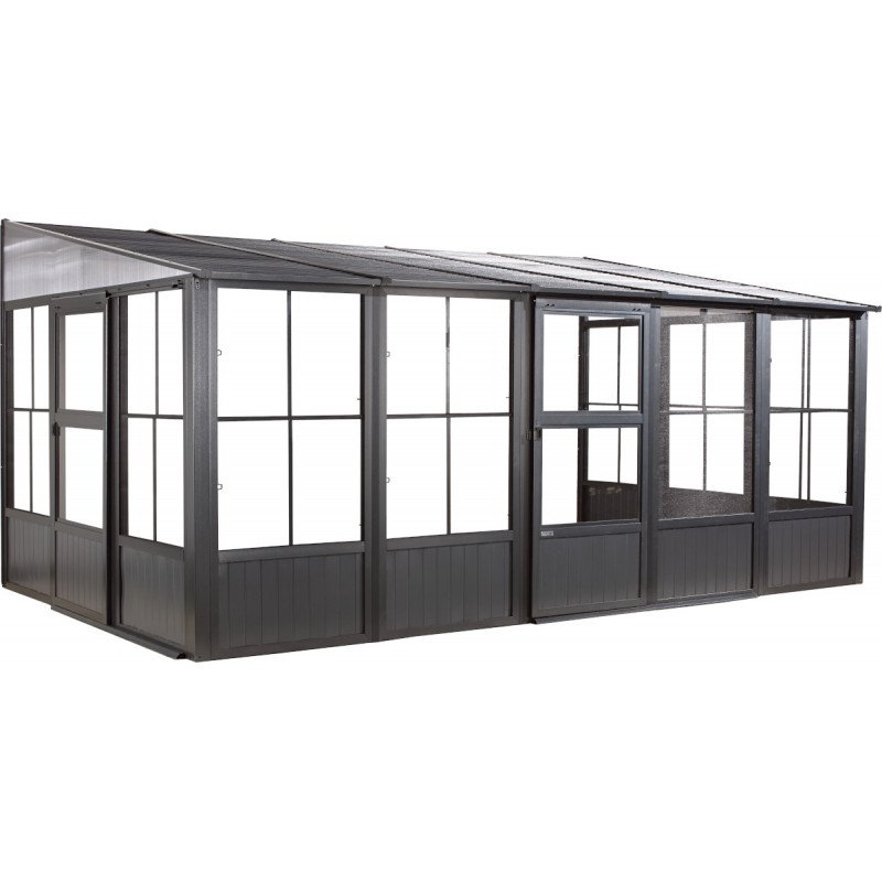 Pavillon adossé Charlestone 309x502cm en aluminium et acier galvanisé – Image 3
