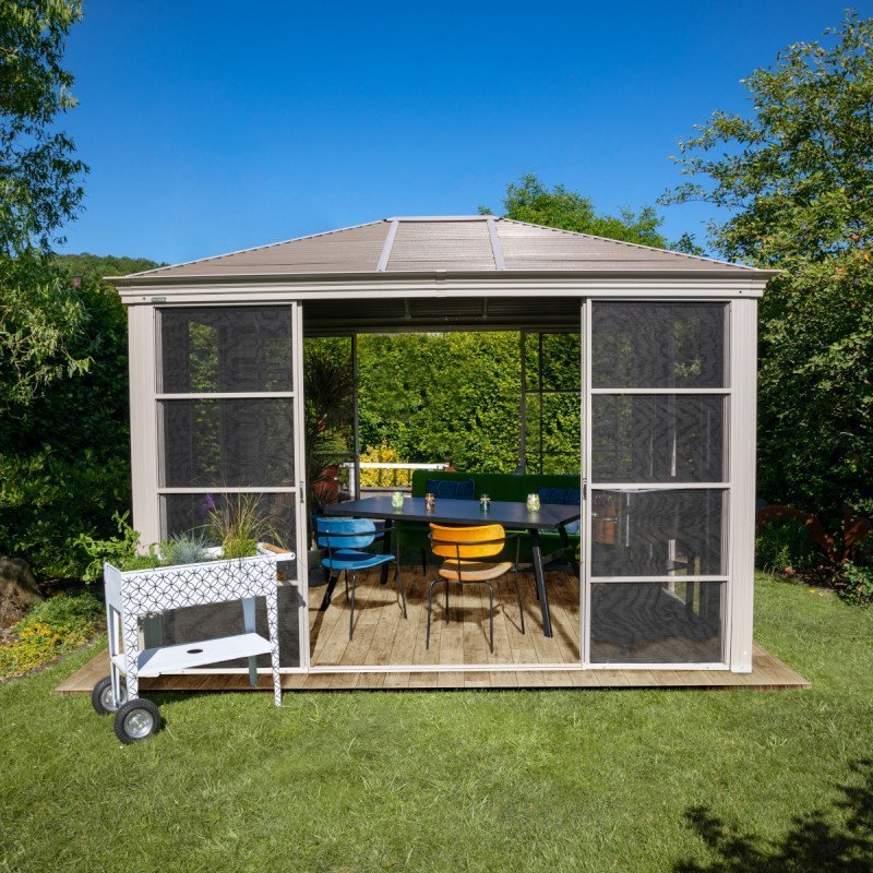 Pavillon Striano 362x298cm en aluminium et acier galvanisé avec moustiquaires – Image 5