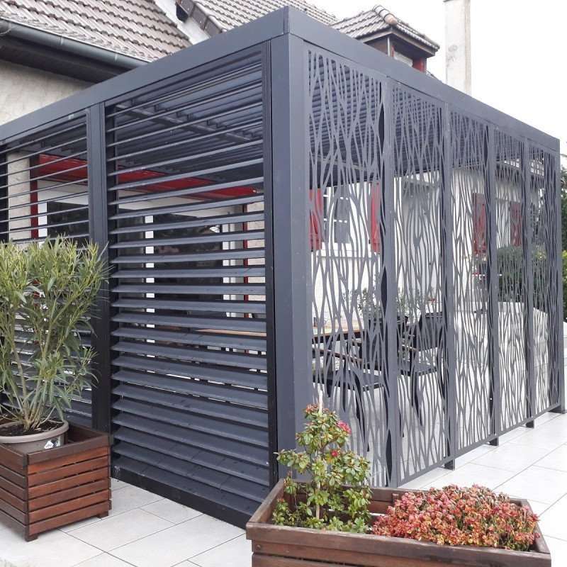 Pavillon adossé Charlestone 309x502 cm en aluminium et acier galvanisé – Sojag