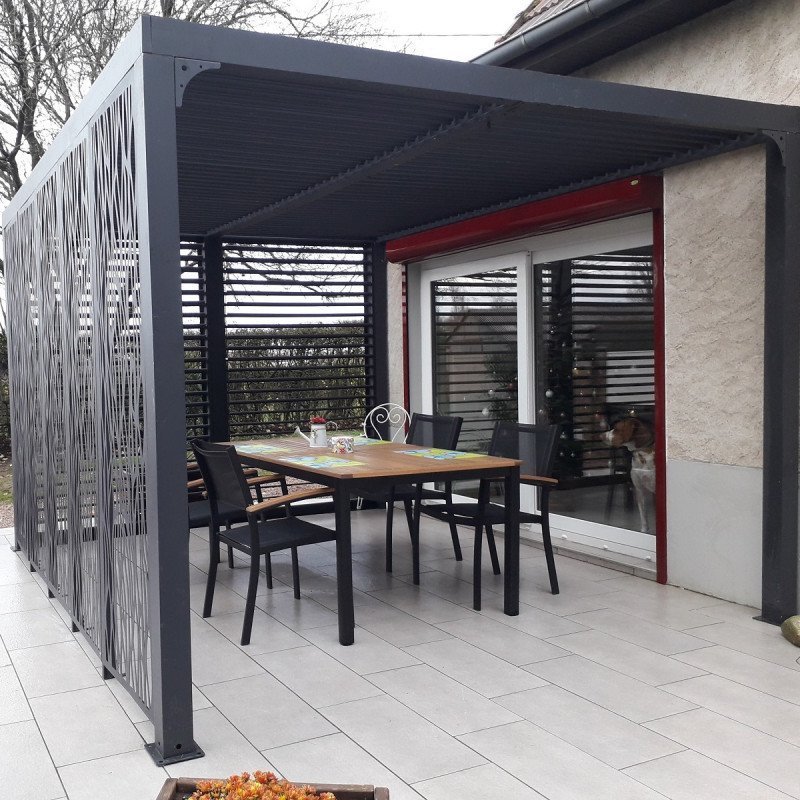 Pavillon adossé Charlestone 309x502 cm en aluminium et acier galvanisé – Sojag – Image 3