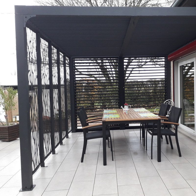 Pavillon adossé Charlestone 309x502 cm en aluminium et acier galvanisé – Sojag – Image 4