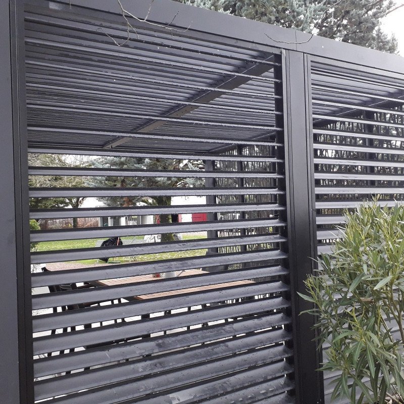 Pavillon adossé Charlestone 309x502 cm en aluminium et acier galvanisé – Sojag – Image 7