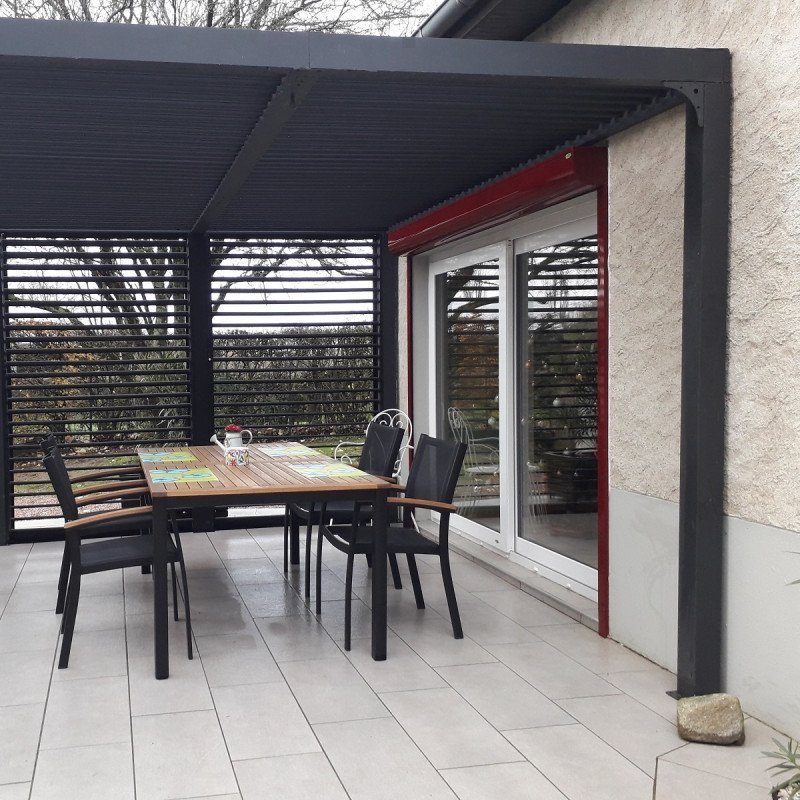 Pavillon adossé Charlestone 309x502 cm en aluminium et acier galvanisé – Sojag – Image 8