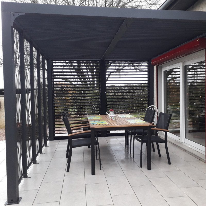 Pavillon adossé Charlestone 309x502 cm en aluminium et acier galvanisé – Sojag – Image 11
