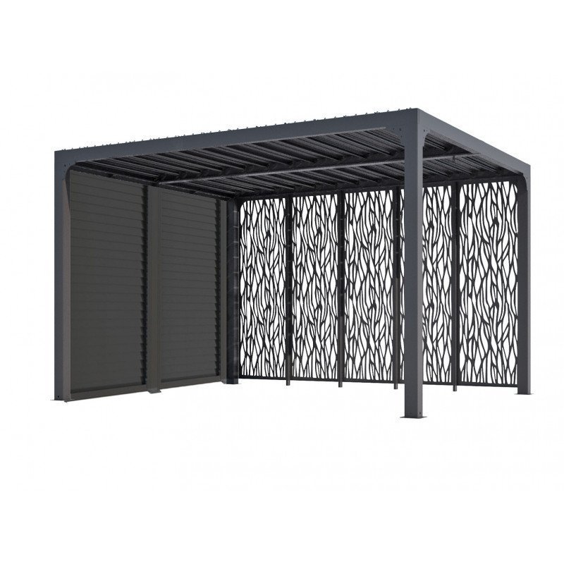 Pavillon adossé Charlestone 309x502 cm en aluminium et acier galvanisé – Sojag – Image 13