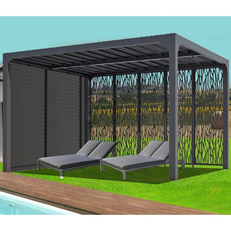 Pavillon adossé Charlestone 309x502 cm en aluminium et acier galvanisé – Sojag – Image 14