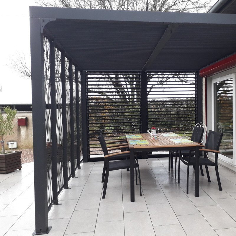 Pavillon adossé Charlestone 309x502 cm en aluminium et acier galvanisé – Sojag – Image 15
