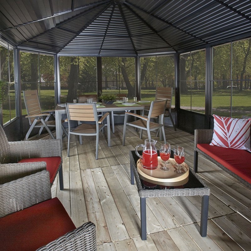 Pavillon Charlestone 384x482 cm en aluminium et acier galvanisé – Sojag – Image 6