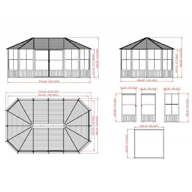 Pavillon Charlestone 384x482 cm en aluminium et acier galvanisé – Sojag – Image 7