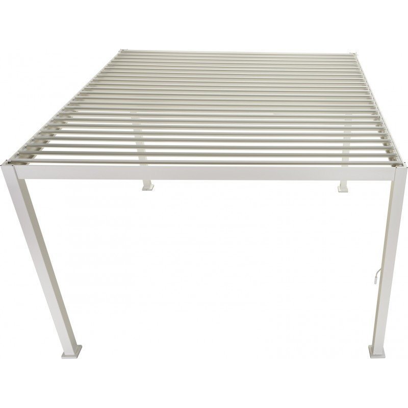 Pergola bioclimatique autoportante en alu blanc 3x3m Ombrea – Image 9