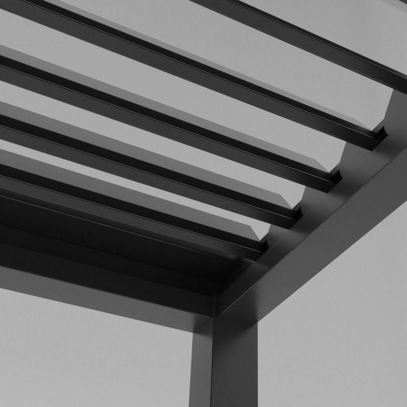 Pergola bioclimatique en aluminium gris anthracite 400x400cm – Image 3