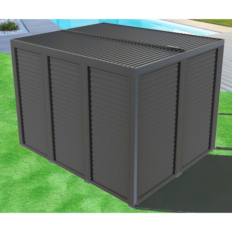 Pergola bioclimatique alu anthracite 10,80 m² – Lames alu ventelles – Habrita – Image 4