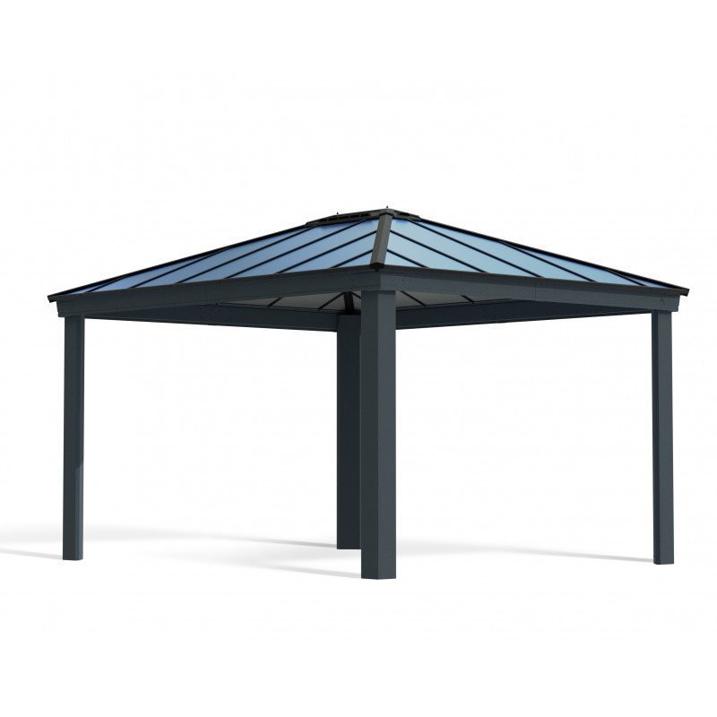 Pergola bioclimatique aluminium anthracite 10,80 m² – Lames ovales et moucharabieh – Habrita – Image 3