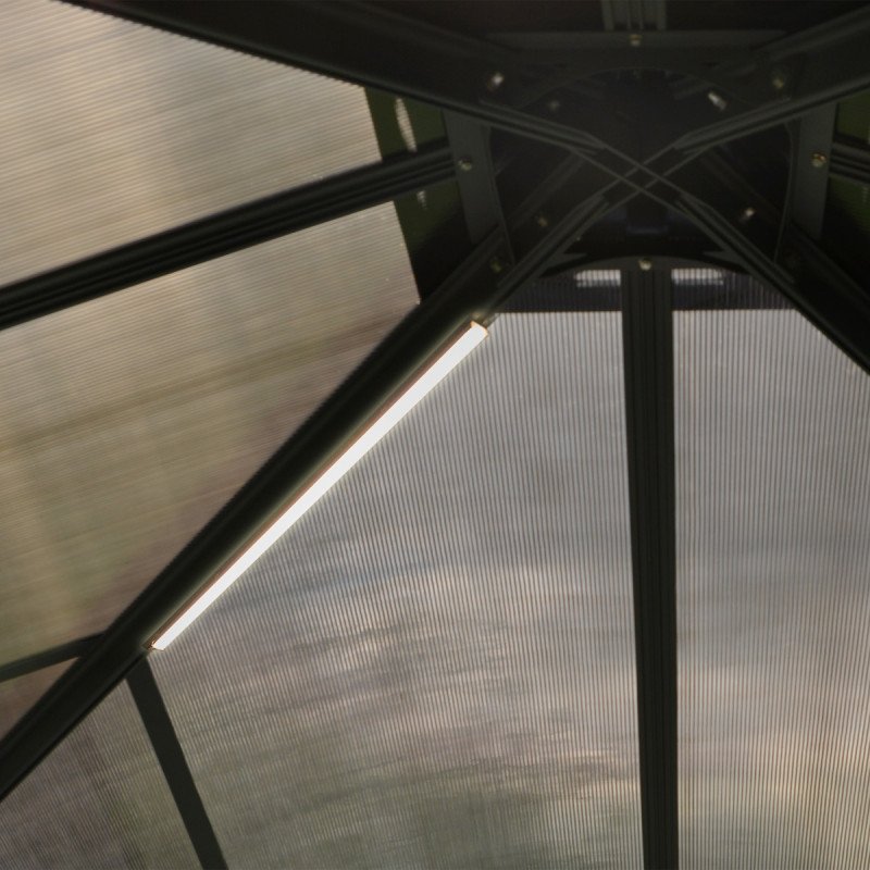 Pergola bioclimatique aluminium anthracite 10,80 m² – Lames ovales et moucharabieh – Habrita – Image 6