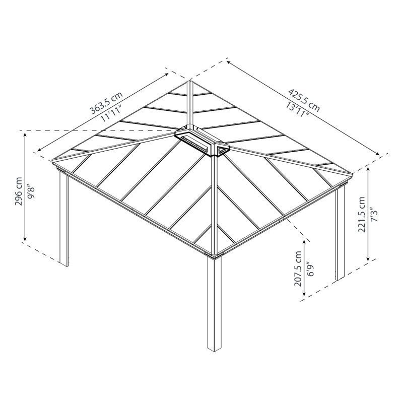 Pergola bioclimatique aluminium anthracite 10,80 m² – Lames ovales et moucharabieh – Habrita – Image 9