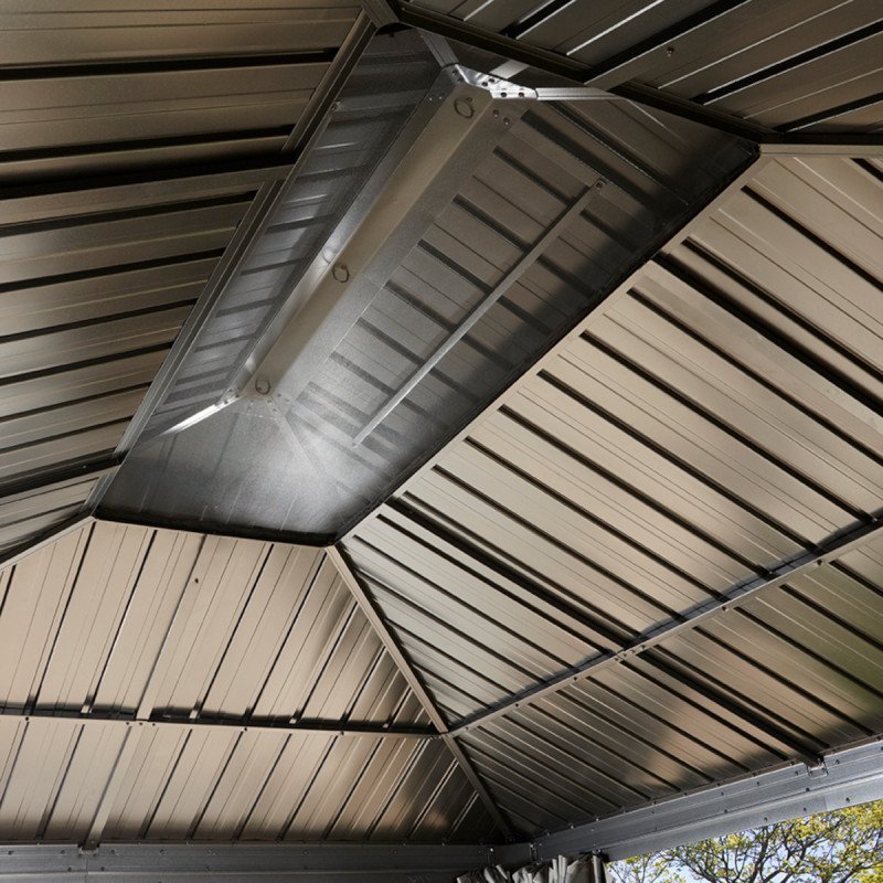 Tonnelle de jardin Messina 298x363cm en aluminium thermolaqué anthracite – SOJAG – Image 3