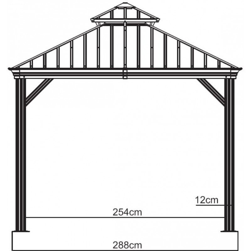 Tonnelle de jardin Messina 298x363cm en aluminium thermolaqué champagne – SOJAG – Image 8