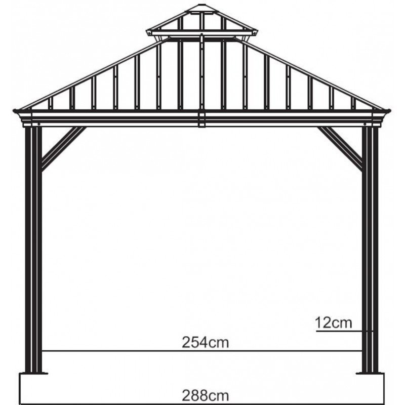 Tonnelle de jardin Messina 298x363cm en aluminium thermolaqué anthracite – SOJAG – Image 8
