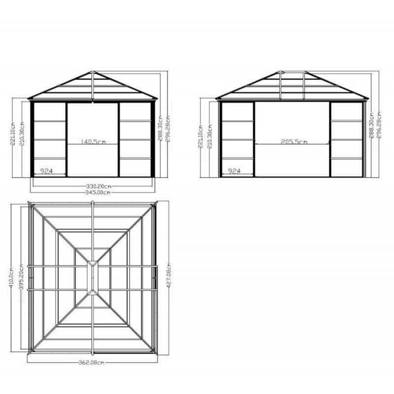 Tonnelle de jardin Mykonos 364x484 cm en aluminium thermolaqué – Sojag – Image 10