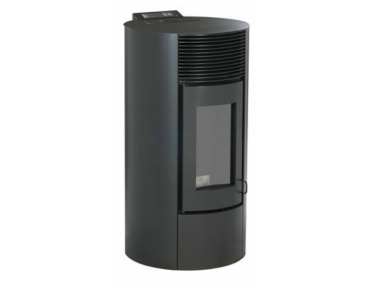 Optimo Poêle à granulés rond étanche CRISTO noir 12 kW