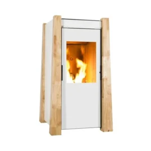 Ecoforest Poêle à granulés de bois 9.5 kW blanc/chêne